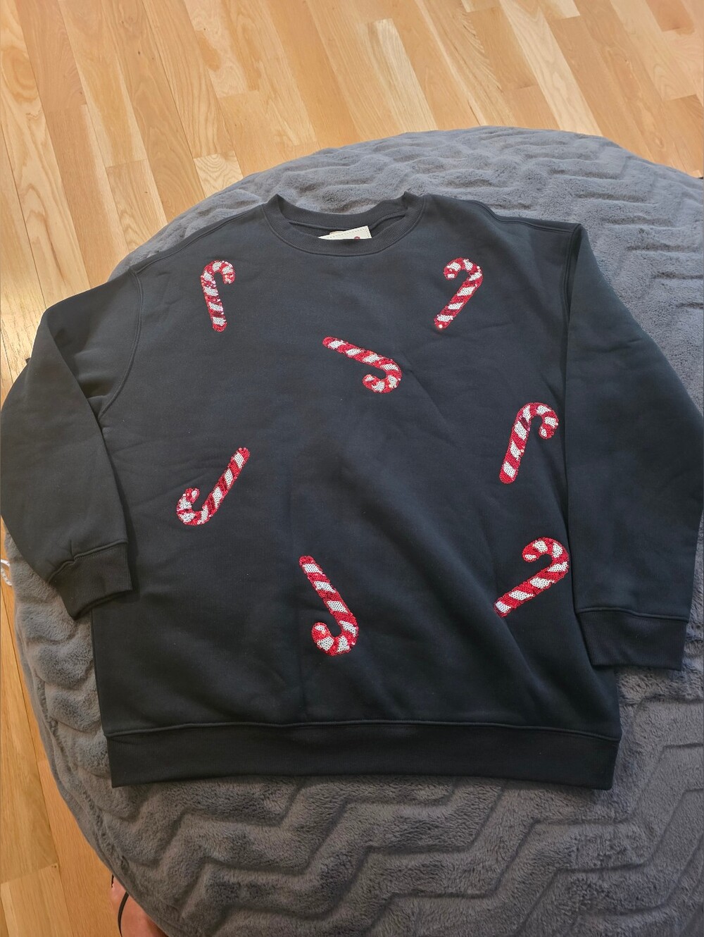 Holiday Sequin Candy Cane Sweatshirt-NWT